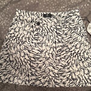 7 For All Mankind Black and White Mini Skirt